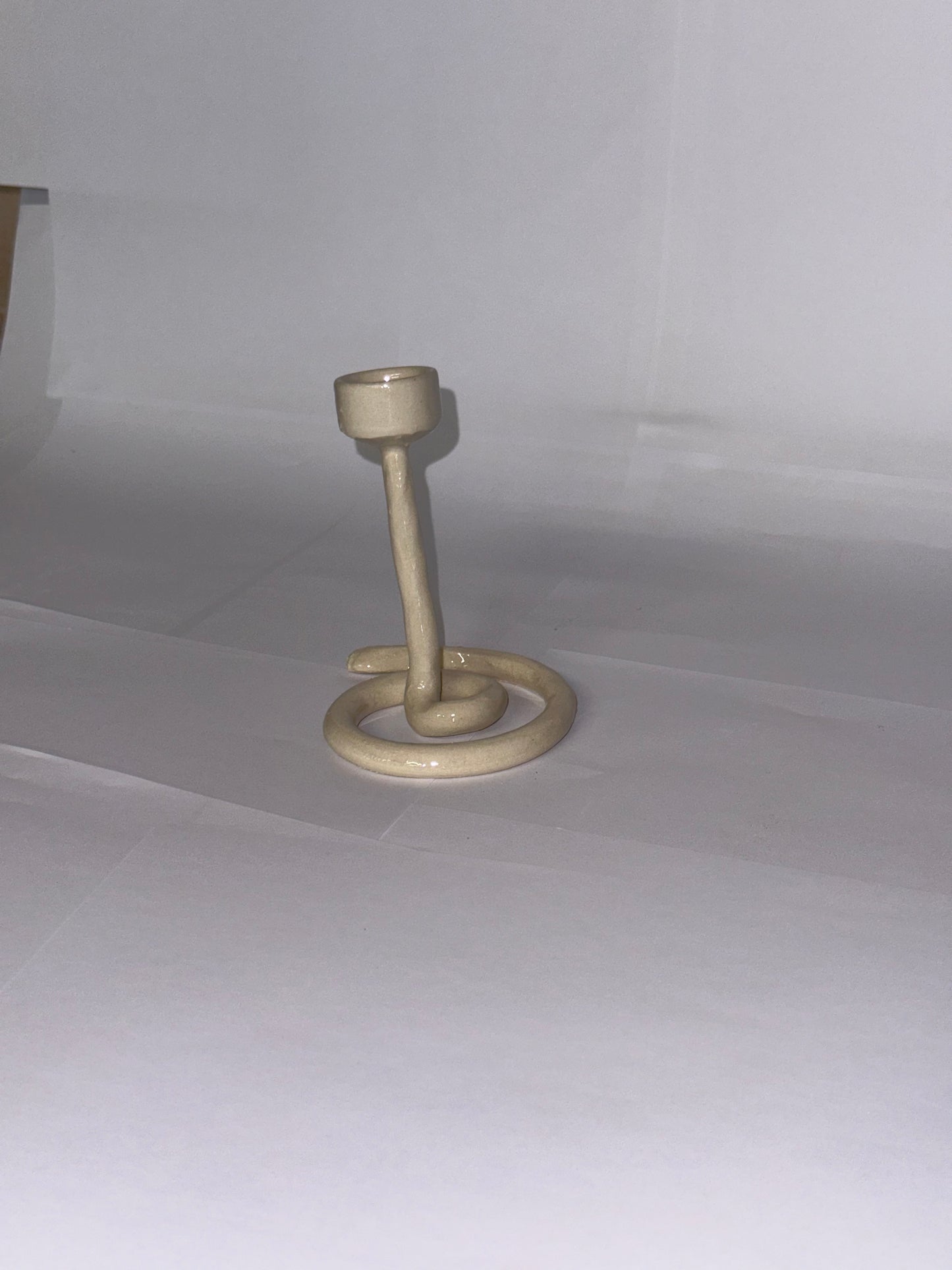 Beige swirl candlestick