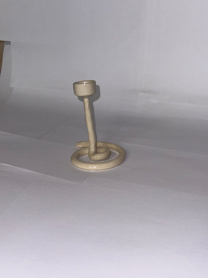 Beige swirl candlestick