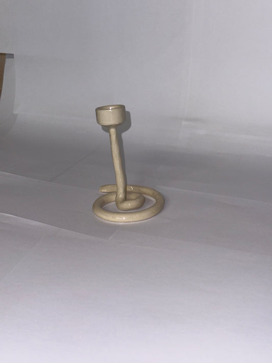 Beige swirl candlestick