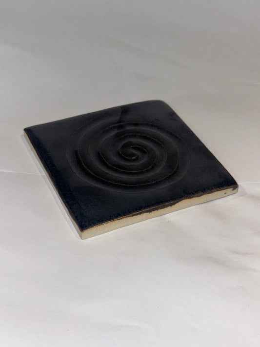 Spiral engraved coaster